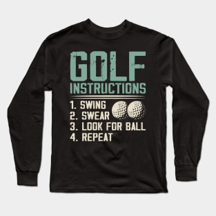 Golf Instructions  T Shirt For Women Men Long Sleeve T-Shirt
